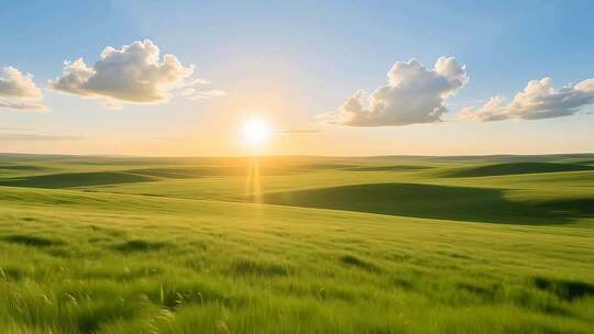 草原上升起不落的太阳4K
