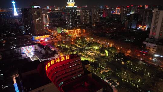 4k航拍洛阳周王城广场灯光秀表演视频视频素材模板下载