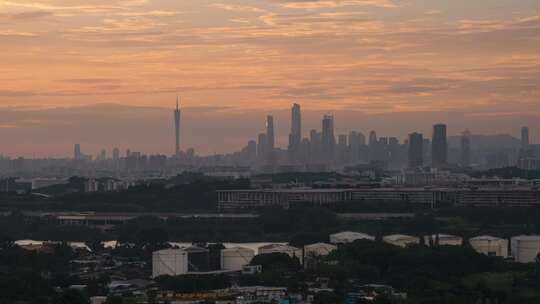 4K广州天际线日转夜延时