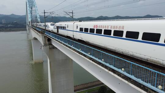 航拍武汉城市交通及高铁建设