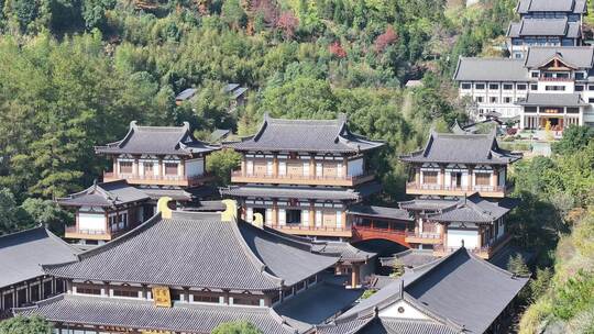 安福寺庙航拍特写