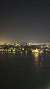 竖屏航拍福建厦门鼓浪屿夜景