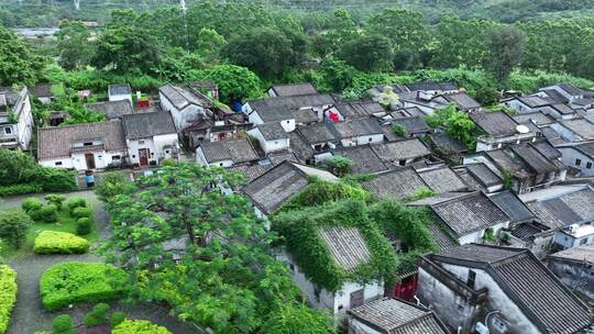 大疆无人机实拍航拍原素材风景村落拍摄素材