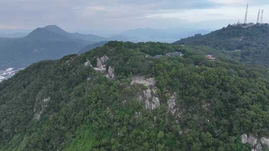 泉州市丰泽区清源山顶航拍山峰森林风景风光