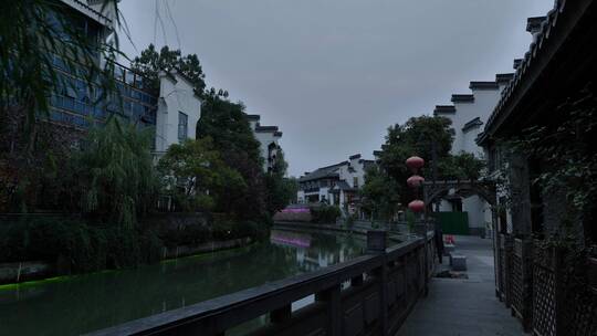 南京秦淮河附近人文建筑景观视频素材模板下载