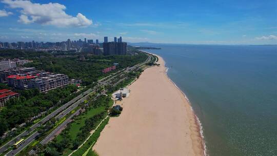 厦门航拍环岛路海边风景