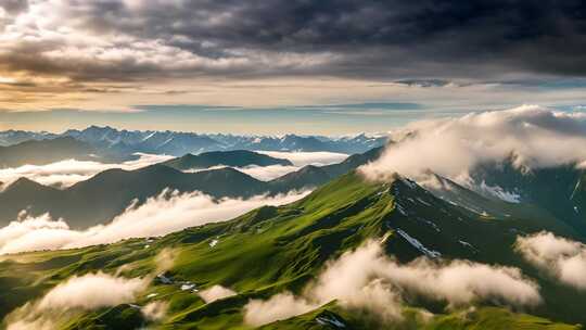 山峦云海自然风光全景