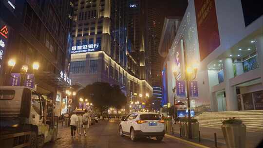 4K重庆城市街景夜景实拍视频素材模板下载