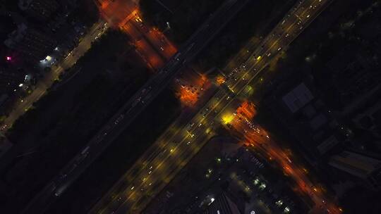 杭州钱塘下沙城市夜景航拍4K