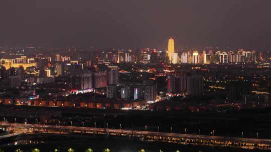 夜景城市高楼亮化3