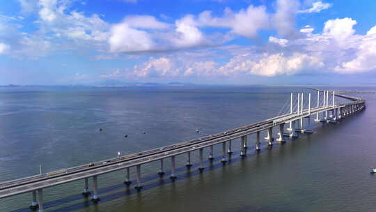 海上大桥  胶州湾跨海大桥 青岛 延时 航拍