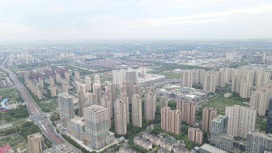 上海奉贤区全景地标建筑高楼大厦小区4K航拍