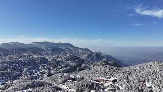 江西庐山风景区冬季雪景航拍视频