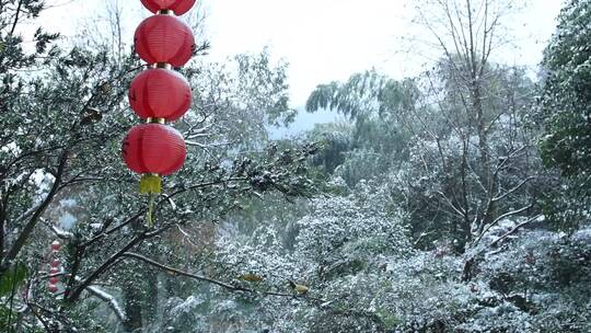 杭州上天竺法喜讲寺下雪天风景