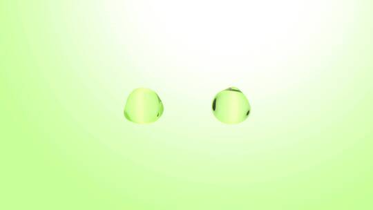 4K绿色清爽纯净透明水球碰撞飞溅