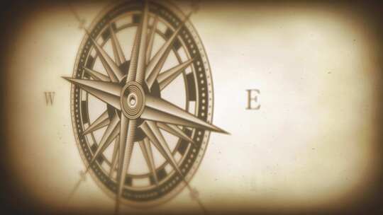 古老的航海指南针动画