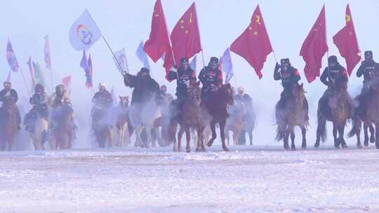 内蒙古第二十届冰雪那达慕大会开幕式 合集视频素材模板下载