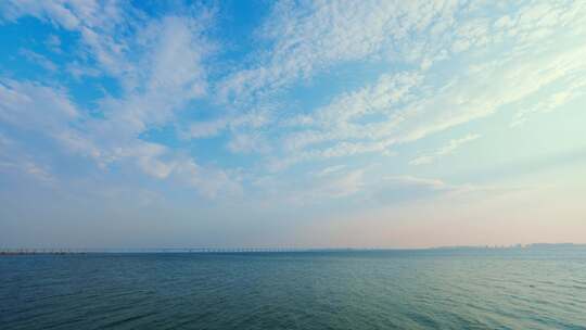 日出日落宁静江面绚丽天空水天一色唯美延时