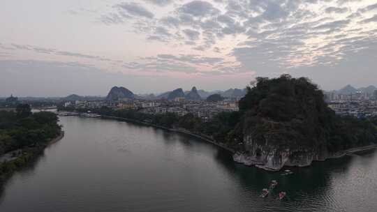 广西桂林象山景区桂林象鼻山航拍