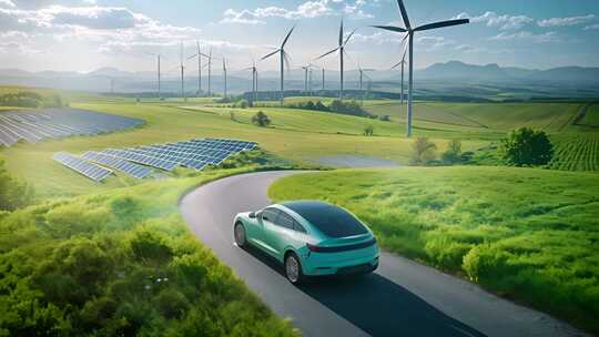 碳中和 新能源汽车 绿色城市 概念
