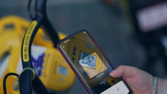 城市共享单车扫码骑行视频素材模板下载