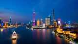 上海陆家嘴黄浦江畔夜景高清在线视频素材下载