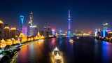 上海陆家嘴黄浦江畔夜景高清在线视频素材下载