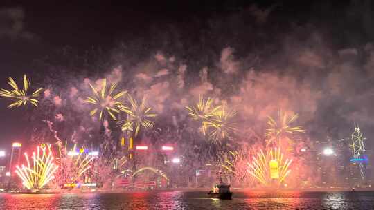 4K香港维多利亚港烟花