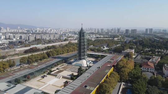 航拍南京大报恩寺遗址景区