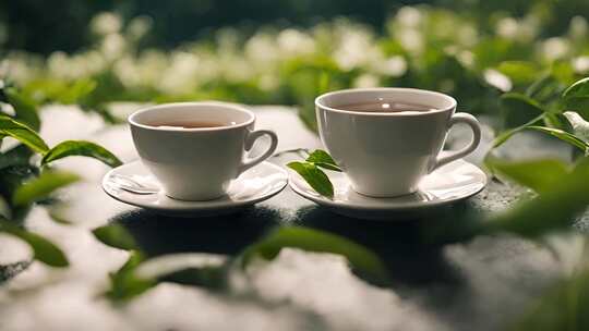 茶园茶具绿茶