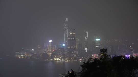 香港建筑繁华夜景视频素材模板下载