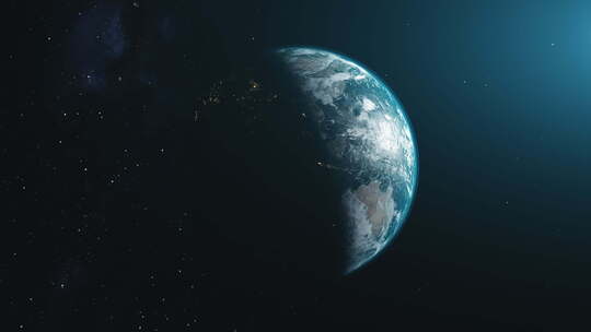 运动图蓝白行星地球绕太阳运行轨道
