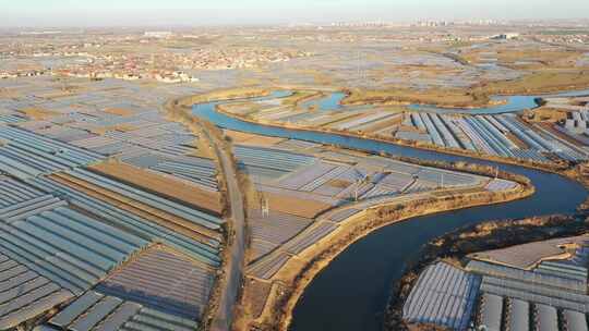 航拍 风景 景色 河流 河道 水 湖