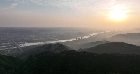 4K城市日出延时风景摄影逆光建筑红色朝霞