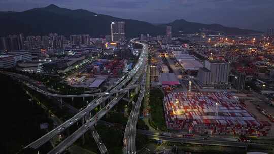 深盐路立交桥高速公路夜景