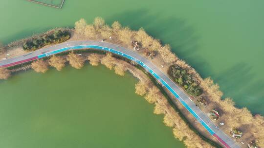 连云港硕项湖湿地公园航拍视频素材模板下载