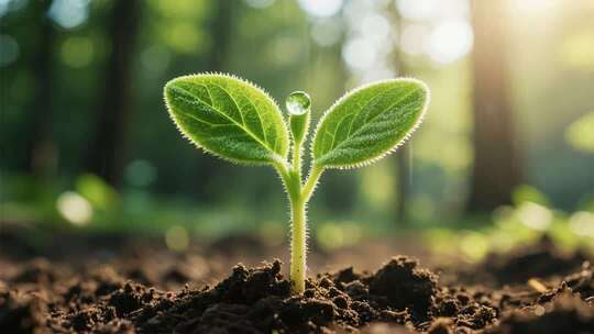 幼苗生长特写素材