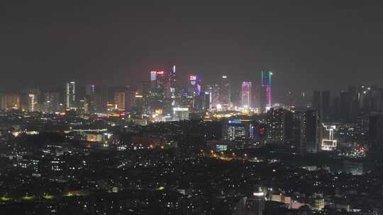 广州番禺区夜景航拍