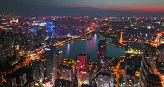 合肥 天鹅湖 城市夜景 科技城市