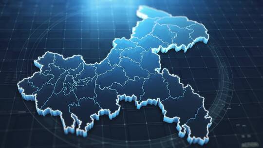 蓝色科技感地图重庆AE视频素材教程下载