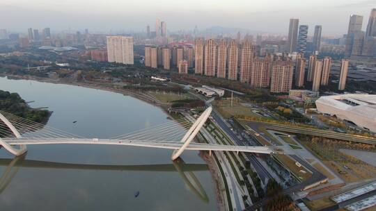 航拍 南京 之眼 步行桥 地标