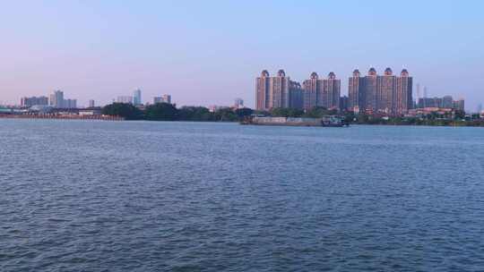 广州珠江滨江城市江景住宅景观视频素材模板下载