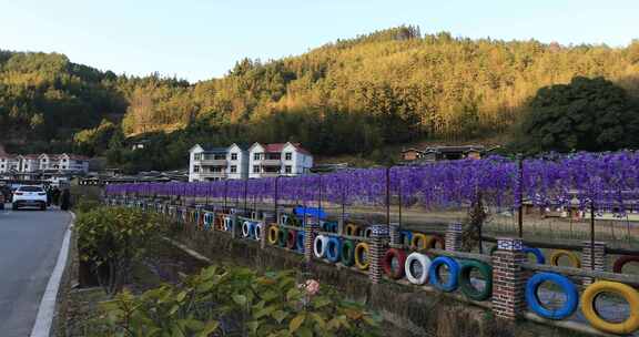 福建三明市大田县山村建筑自然风光