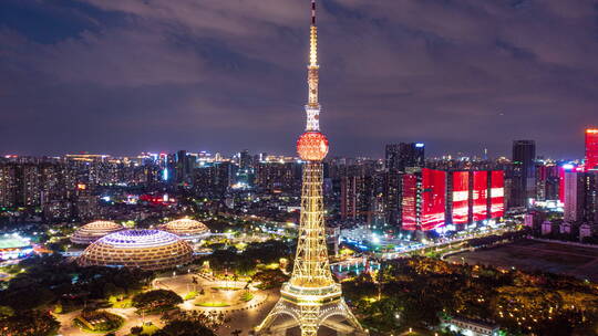 佛山禅城区电视塔夜景延时