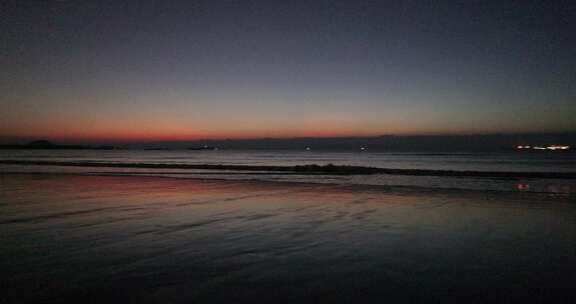清晨海滩日出蓝调
