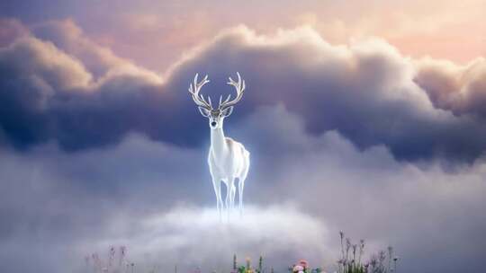 云端白鹿梦幻场景