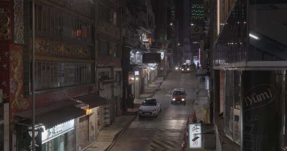 香港半山街道夜景