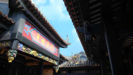 中式传统古建筑 雕梁画栋视频素材模板下载