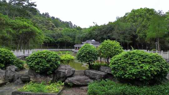 航拍深圳坪山燕子岭公园燕子湖