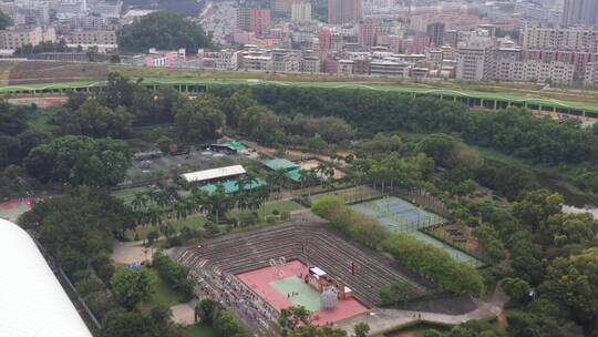 航拍深圳老城区建筑